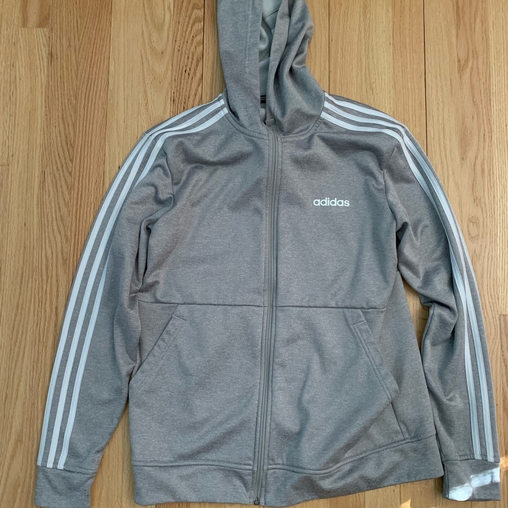 Adidas grey zip up Medium